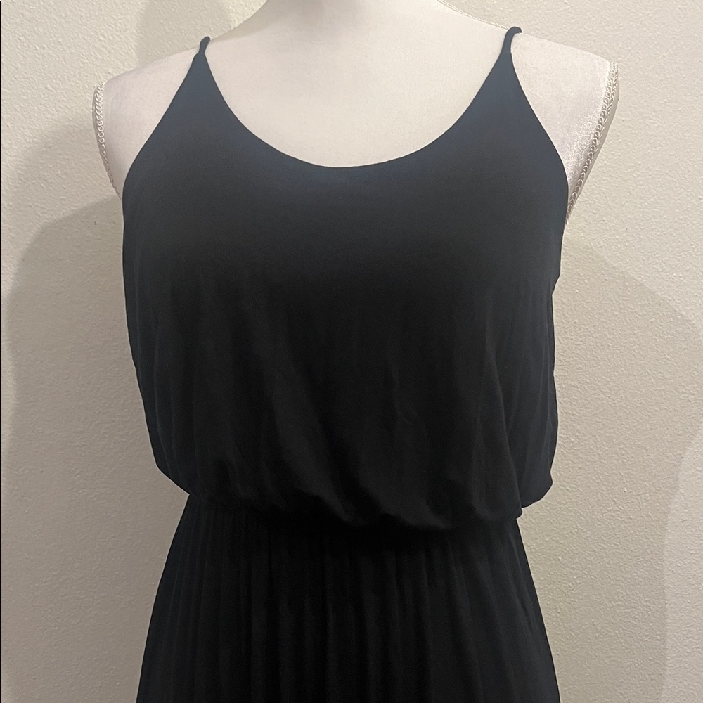 LUSH Black Maxi Dress Adjustable Straps and Elastic Waist - Picture 3 of 9